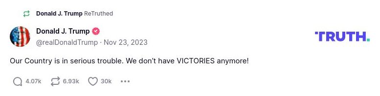 Post image from Donald Trump