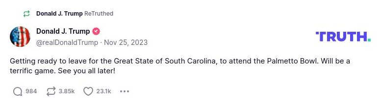 Post image from Donald Trump