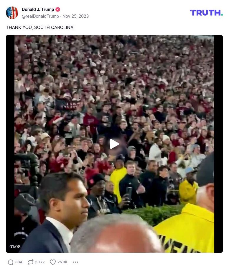 Post image from Donald Trump