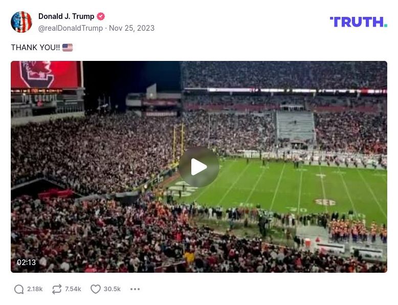 Post image from Donald Trump