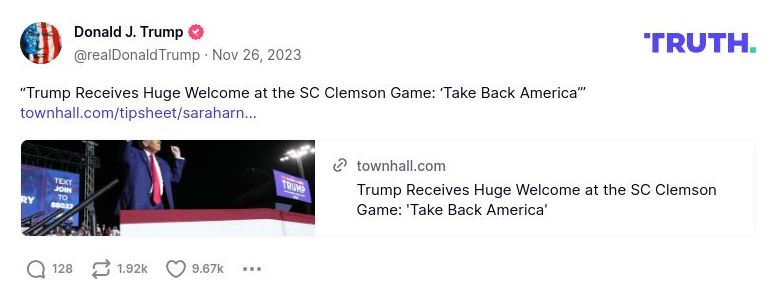 Post image from Donald Trump