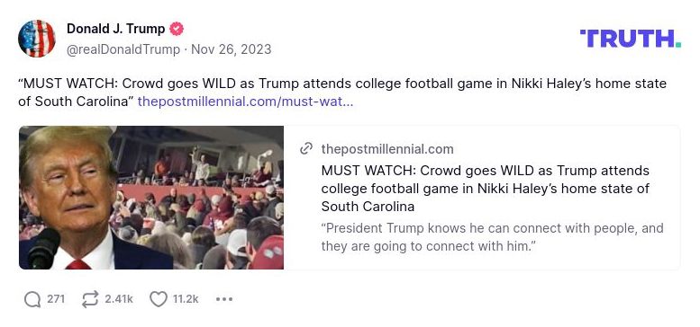 Post image from Donald Trump