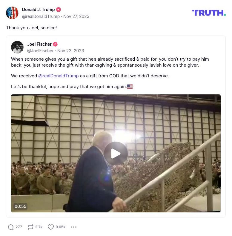 Post image from Donald Trump