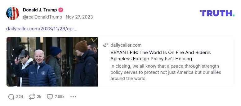 Post image from Donald Trump