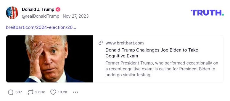 Post image from Donald Trump