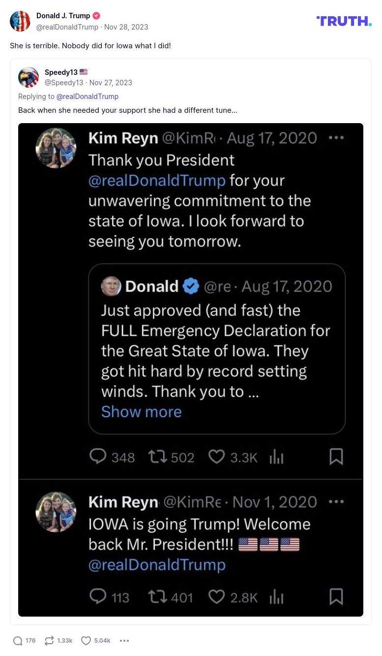 Post image from Donald Trump