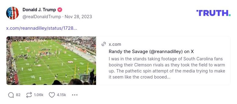 Post image from Donald Trump