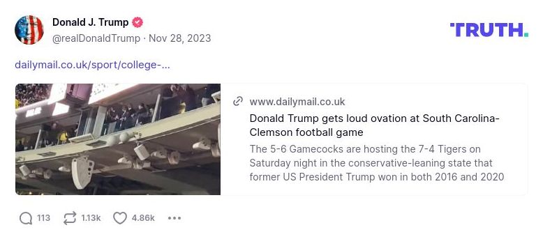 Post image from Donald Trump