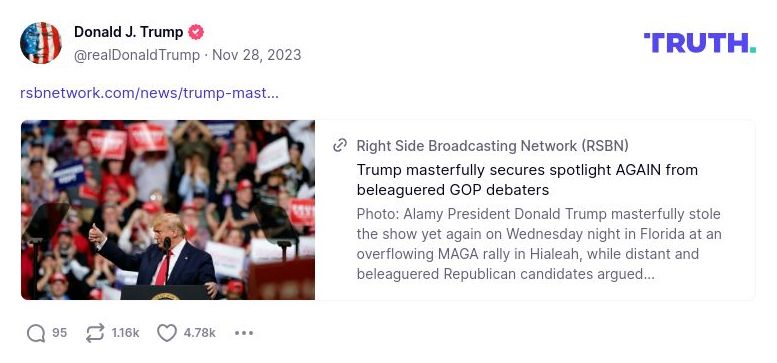 Post image from Donald Trump