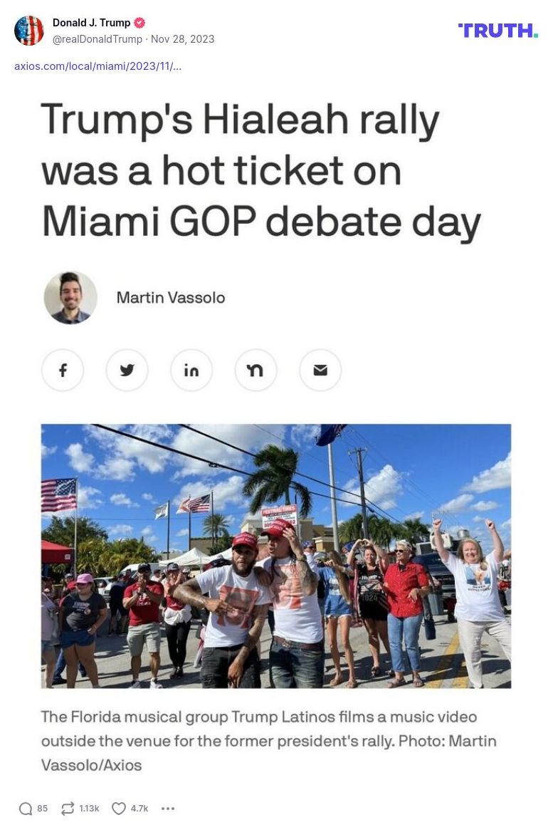 Post image from Donald Trump