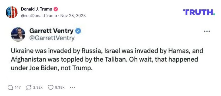 Post image from Donald Trump