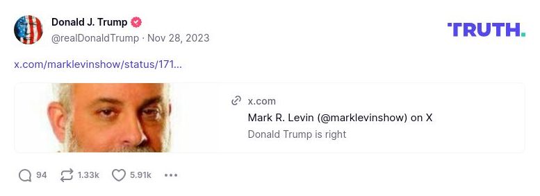 Post image from Donald Trump