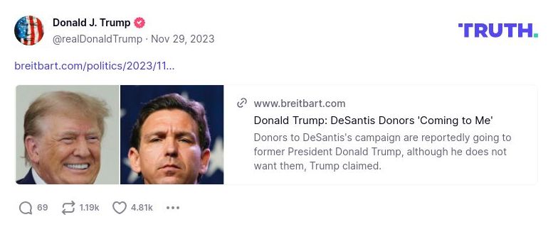 Post image from Donald Trump