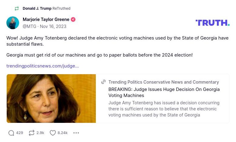 Post image from Donald Trump