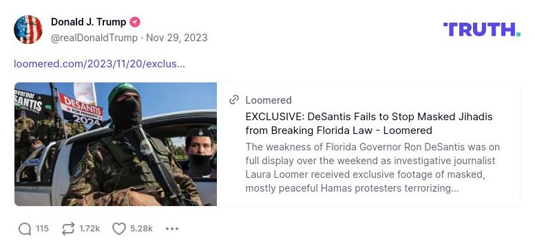 Post image from Donald Trump