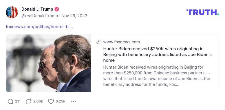 Post image from Donald Trump