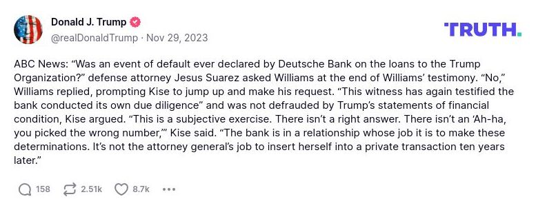 Post image from Donald Trump