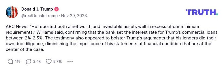 Post image from Donald Trump