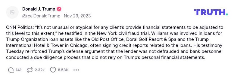 Post preview from Donald Trump