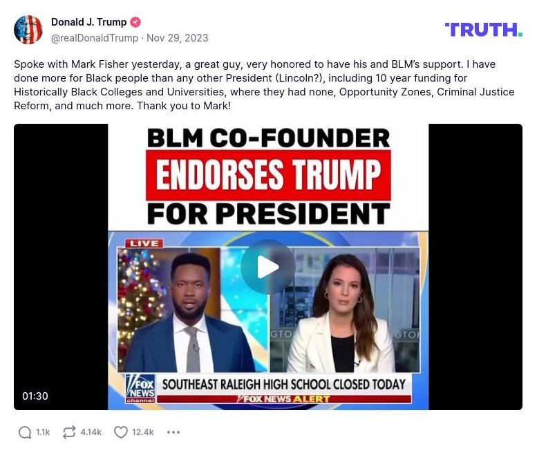 Post image from Donald Trump