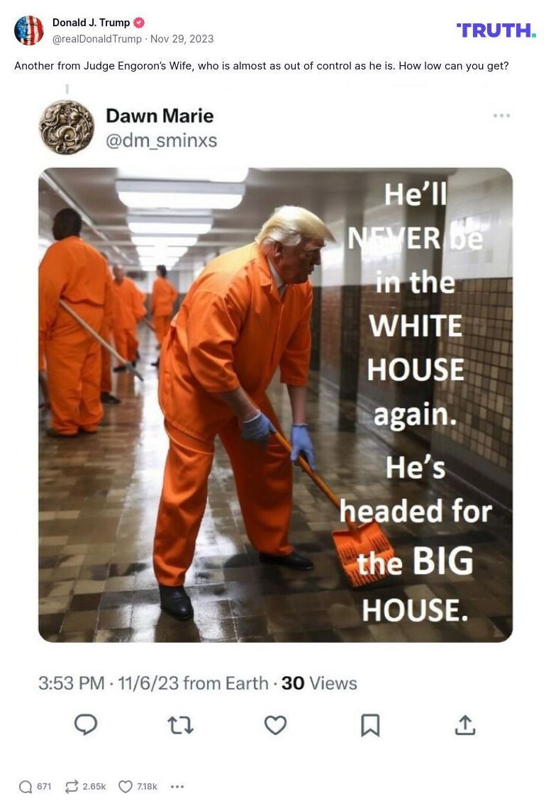 Post image from Donald Trump