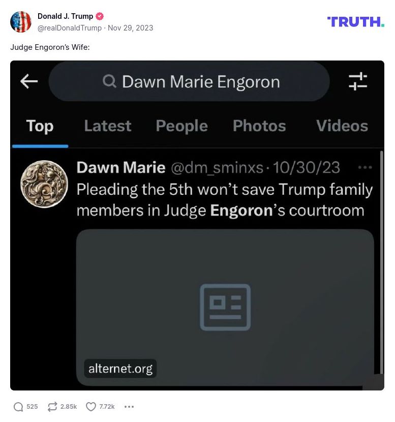 Post image from Donald Trump