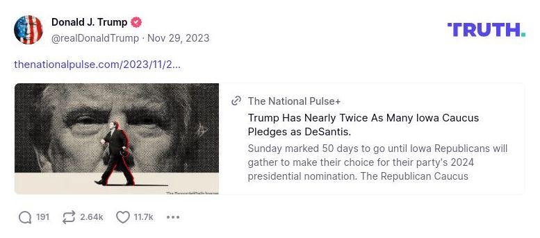 Post image from Donald Trump