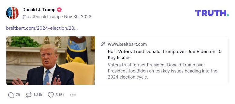 Post image from Donald Trump