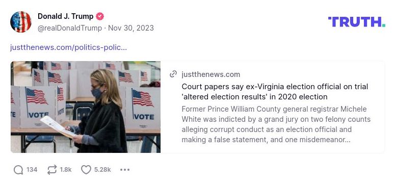 Post image from Donald Trump