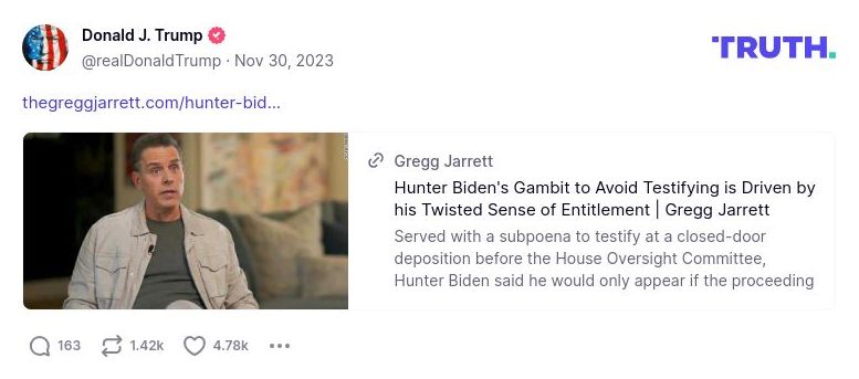 Post image from Donald Trump