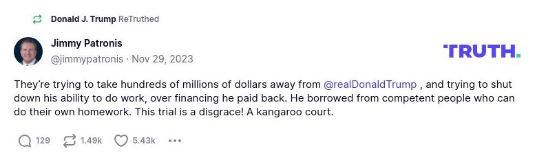 Post image from Donald Trump