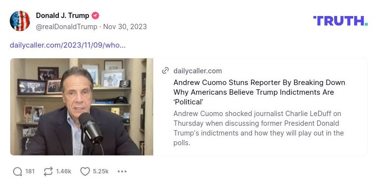 Post image from Donald Trump