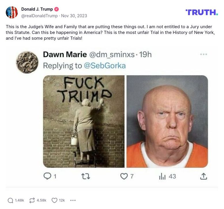 Post image from Donald Trump