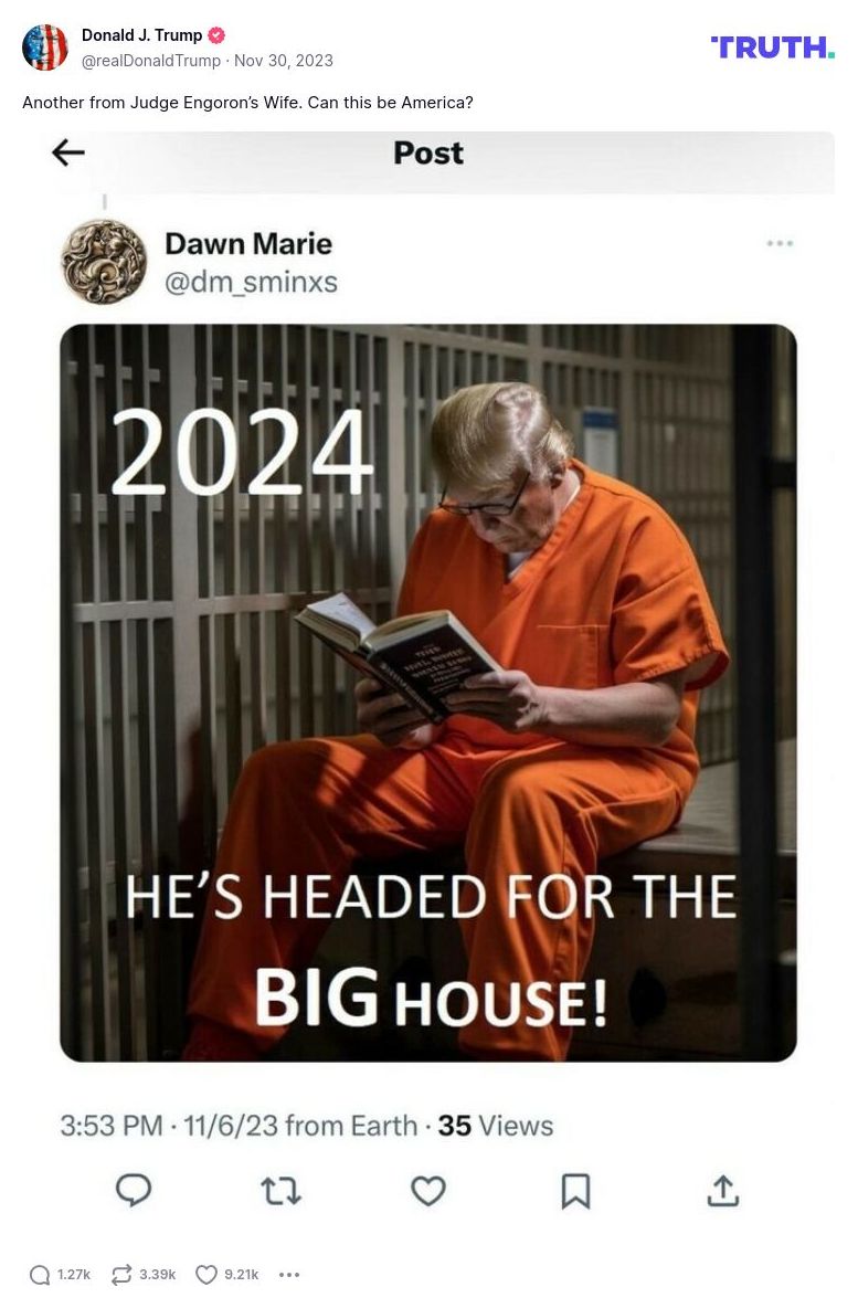 Post image from Donald Trump