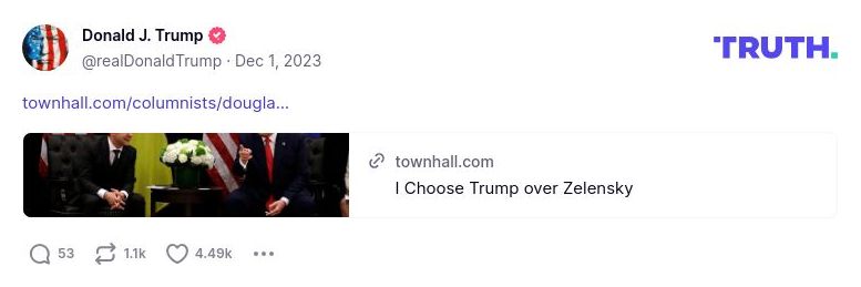 Post preview from Donald Trump