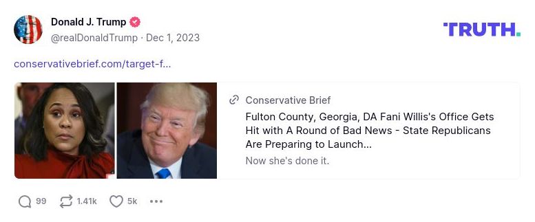 Post image from Donald Trump