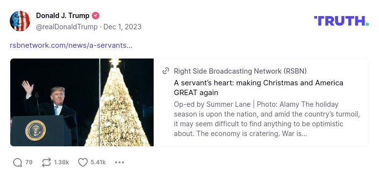 Post image from Donald Trump