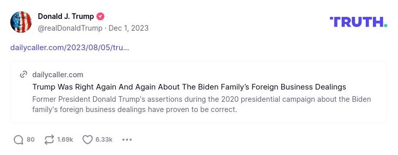 Post image from Donald Trump