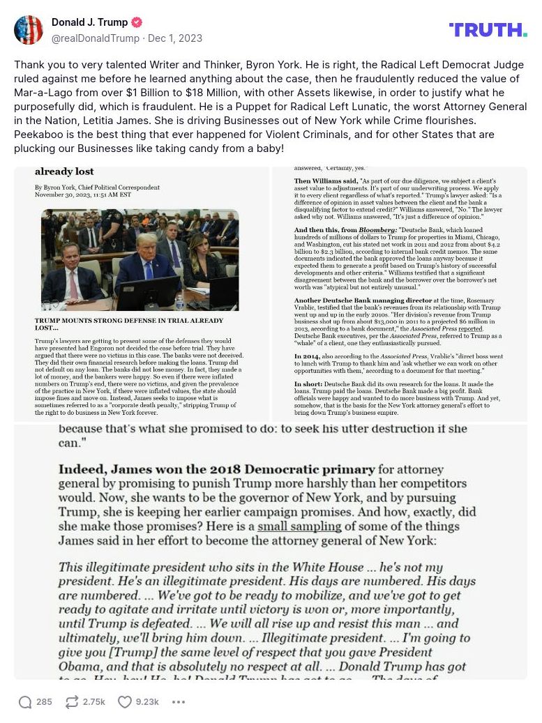 Post image from Donald Trump