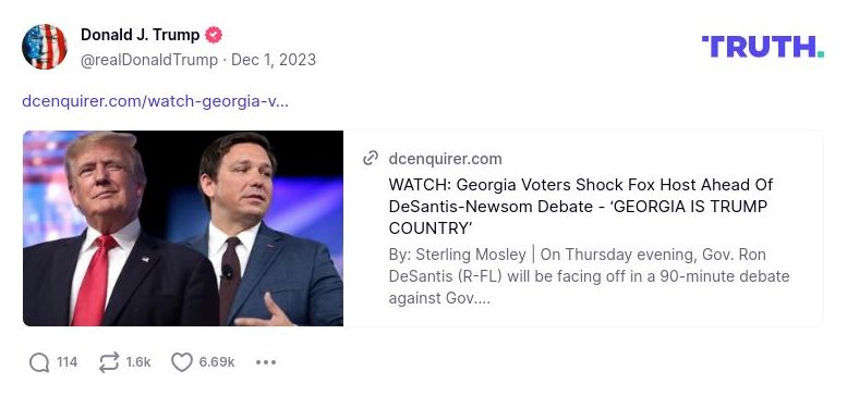 Post image from Donald Trump