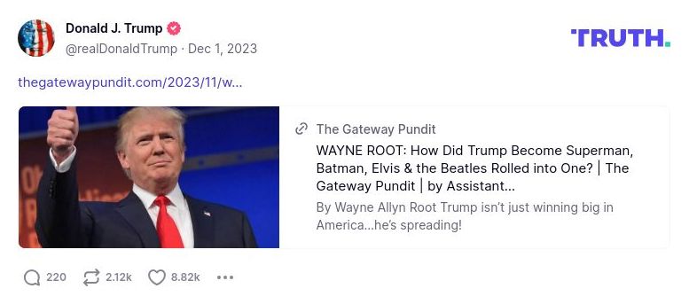 Post image from Donald Trump