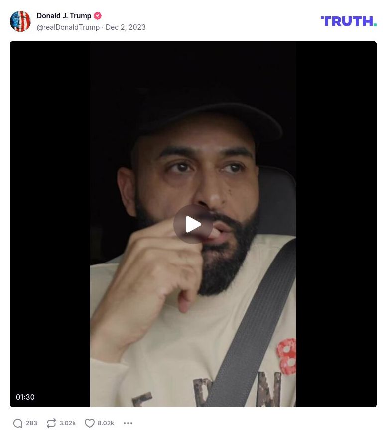 Post image from Donald Trump