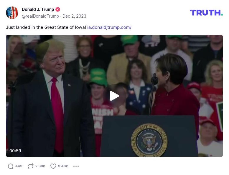 Post image from Donald Trump