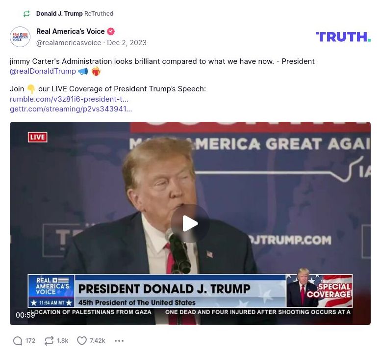 Post image from Donald Trump