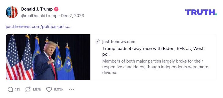 Post image from Donald Trump