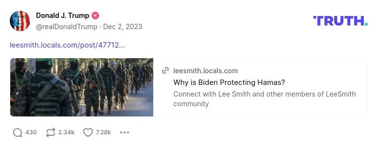 Post image from Donald Trump