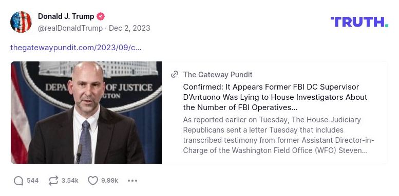 Post image from Donald Trump