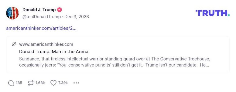 Post image from Donald Trump