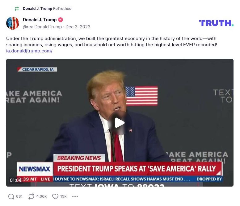 Post image from Donald Trump