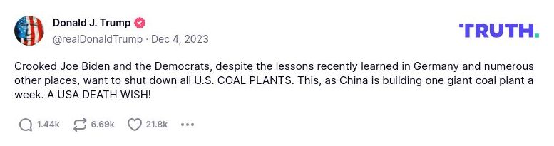 Post preview from Donald Trump